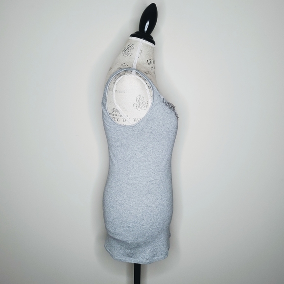 Eileen Fisher | Gray Tank with Tulle Floret Design - Picture 6 of 13